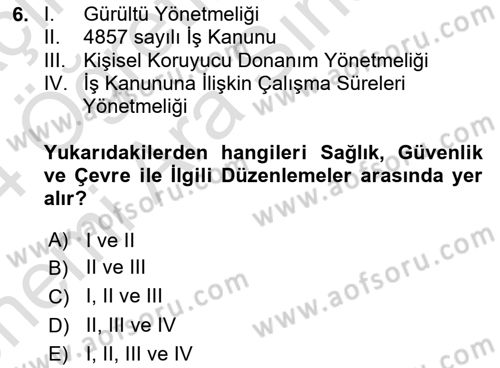 Yer Hizmetleri Yönetimi Dersi 2023 - 2024 Yılı (Vize) Ara Sınav Soruları 6. Soru