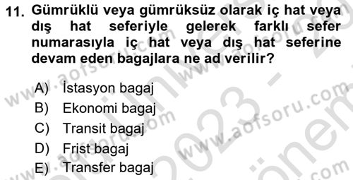 Yer Hizmetleri Yönetimi Dersi 2023 - 2024 Yılı (Final) Dönem Sonu Sınav Soruları 11. Soru