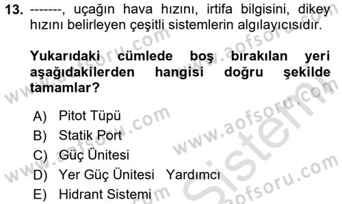 Yer Hizmetleri Yönetimi Dersi 2023 - 2024 Yılı (Final) Dönem Sonu Sınav Soruları 13. Soru