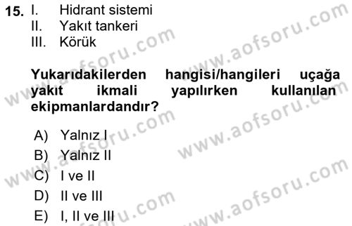 Yer Hizmetleri Yönetimi Dersi 2023 - 2024 Yılı (Final) Dönem Sonu Sınav Soruları 15. Soru