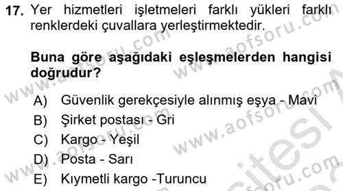 Yer Hizmetleri Yönetimi Dersi 2023 - 2024 Yılı (Final) Dönem Sonu Sınav Soruları 17. Soru