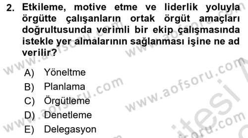 Yer Hizmetleri Yönetimi Dersi 2023 - 2024 Yılı (Final) Dönem Sonu Sınav Soruları 2. Soru
