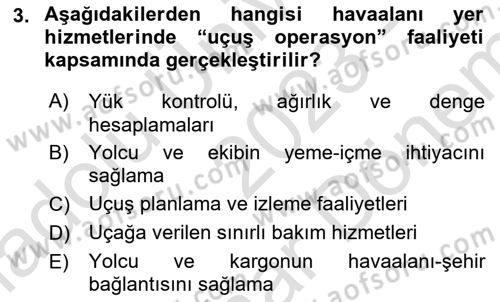 Yer Hizmetleri Yönetimi Dersi 2023 - 2024 Yılı (Final) Dönem Sonu Sınav Soruları 3. Soru
