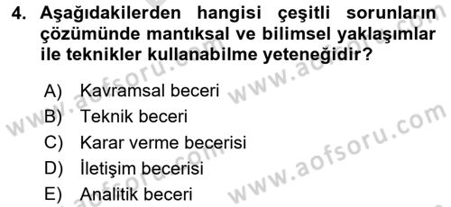Yer Hizmetleri Yönetimi Dersi 2023 - 2024 Yılı (Final) Dönem Sonu Sınav Soruları 4. Soru