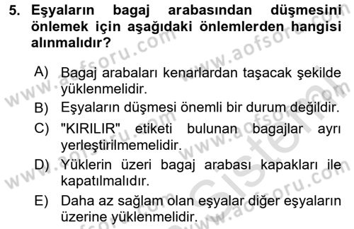 Yer Hizmetleri Yönetimi Dersi 2023 - 2024 Yılı (Final) Dönem Sonu Sınav Soruları 5. Soru