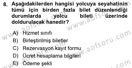Yer Hizmetleri Yönetimi Dersi 2023 - 2024 Yılı (Final) Dönem Sonu Sınav Soruları 8. Soru