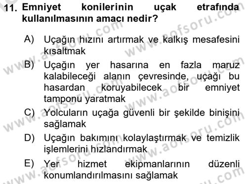 Yer Hizmetleri Yönetimi Dersi 2023 - 2024 Yılı Yaz Okulu Sınav Soruları 11. Soru
