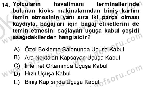 Yer Hizmetleri Yönetimi Dersi 2023 - 2024 Yılı Yaz Okulu Sınav Soruları 14. Soru