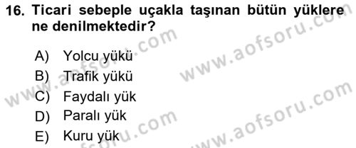 Yer Hizmetleri Yönetimi Dersi 2023 - 2024 Yılı Yaz Okulu Sınav Soruları 16. Soru