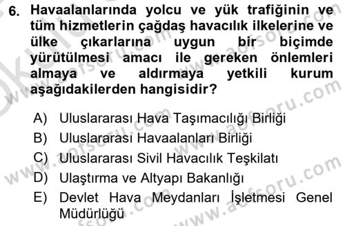Yer Hizmetleri Yönetimi Dersi 2023 - 2024 Yılı Yaz Okulu Sınav Soruları 6. Soru