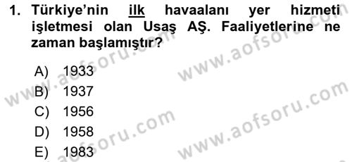 Yer Hizmetleri Yönetimi Dersi 2024 - 2025 Yılı (Vize) Ara Sınav Soruları 1. Soru