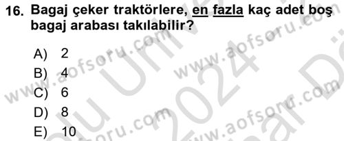 Yer Hizmetleri Yönetimi Dersi 2024 - 2025 Yılı (Vize) Ara Sınav Soruları 16. Soru