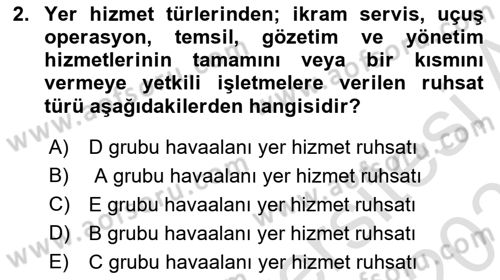 Yer Hizmetleri Yönetimi Dersi 2024 - 2025 Yılı (Vize) Ara Sınav Soruları 2. Soru
