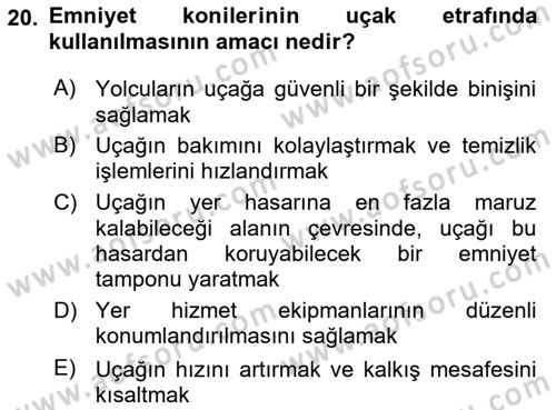 Yer Hizmetleri Yönetimi Dersi 2024 - 2025 Yılı (Vize) Ara Sınav Soruları 20. Soru