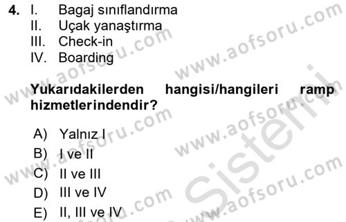 Yer Hizmetleri Yönetimi Dersi 2024 - 2025 Yılı (Vize) Ara Sınav Soruları 4. Soru