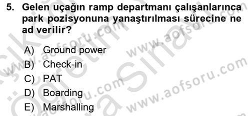 Yer Hizmetleri Yönetimi Dersi 2024 - 2025 Yılı (Vize) Ara Sınav Soruları 5. Soru