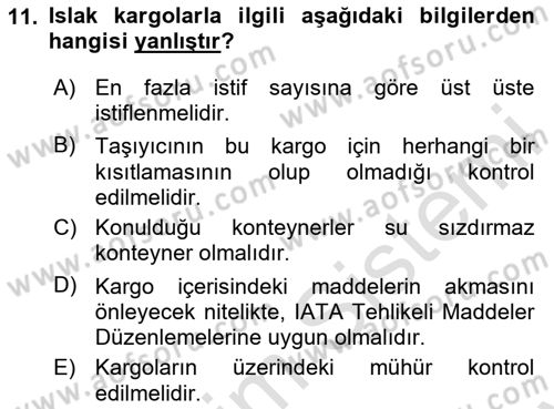 Yer Hizmetleri Yönetimi Dersi 2024 - 2025 Yılı (Final) Dönem Sonu Sınav Soruları 11. Soru