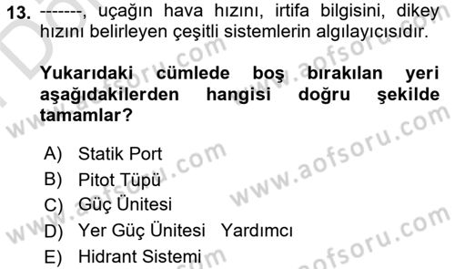 Yer Hizmetleri Yönetimi Dersi 2024 - 2025 Yılı (Final) Dönem Sonu Sınav Soruları 13. Soru