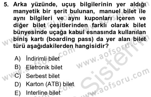 Yer Hizmetleri Yönetimi Dersi 2024 - 2025 Yılı (Final) Dönem Sonu Sınav Soruları 5. Soru