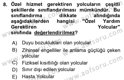 Yer Hizmetleri Yönetimi Dersi 2024 - 2025 Yılı (Final) Dönem Sonu Sınav Soruları 8. Soru
