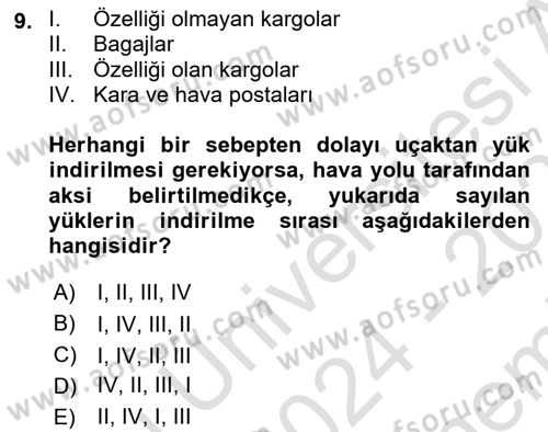 Yer Hizmetleri Yönetimi Dersi 2024 - 2025 Yılı (Final) Dönem Sonu Sınav Soruları 9. Soru