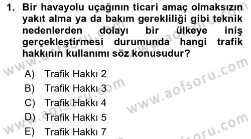 Yolcu Hizmetleri Dersi 2020 - 2021 Yılı Yaz Okulu Sınav Soruları 1. Soru