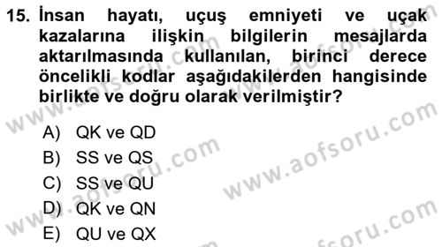 Yolcu Hizmetleri Dersi 2023 - 2024 Yılı (Final) Dönem Sonu Sınav Soruları 15. Soru