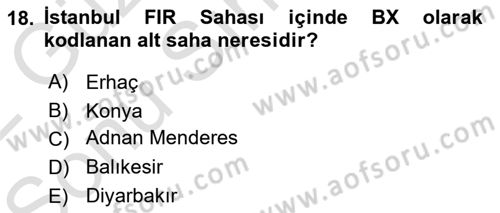 Meteoroloji Dersi 2021 - 2022 Yılı (Final) Dönem Sonu Sınav Soruları 18. Soru