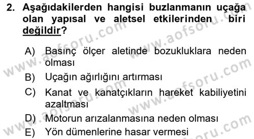 Meteoroloji Dersi 2021 - 2022 Yılı Yaz Okulu Sınav Soruları 2. Soru