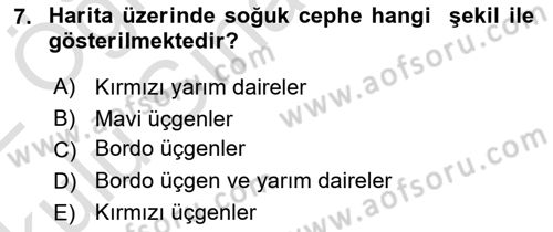 Meteoroloji Dersi 2021 - 2022 Yılı Yaz Okulu Sınav Soruları 7. Soru