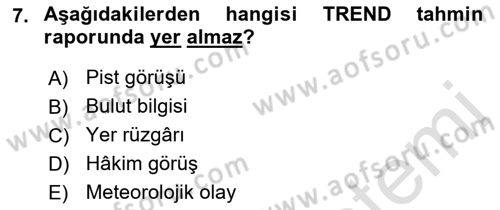 Meteoroloji Dersi 2022 - 2023 Yılı (Final) Dönem Sonu Sınav Soruları 7. Soru