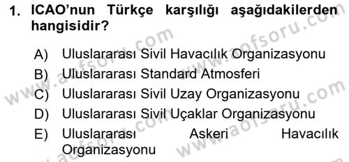 Meteoroloji Dersi 2022 - 2023 Yılı Yaz Okulu Sınav Soruları 1. Soru