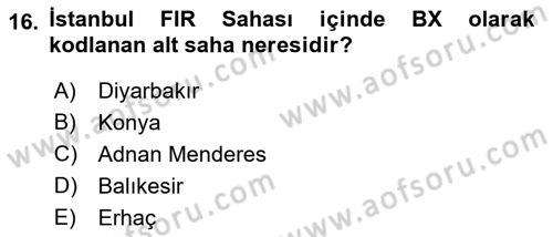 Meteoroloji Dersi 2022 - 2023 Yılı Yaz Okulu Sınav Soruları 16. Soru