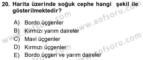 Meteoroloji Dersi Ara Sınavı Deneme Sınav Soruları 20. Soru