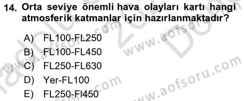 Meteoroloji Dersi 2023 - 2024 Yılı (Final) Dönem Sonu Sınav Soruları 14. Soru