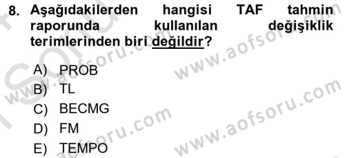 Meteoroloji Dersi 2023 - 2024 Yılı (Final) Dönem Sonu Sınav Soruları 8. Soru