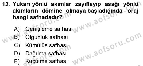 Meteoroloji Dersi Ara Sınavı Deneme Sınav Soruları 12. Soru