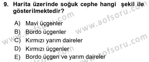 Meteoroloji Dersi Ara Sınavı Deneme Sınav Soruları 9. Soru