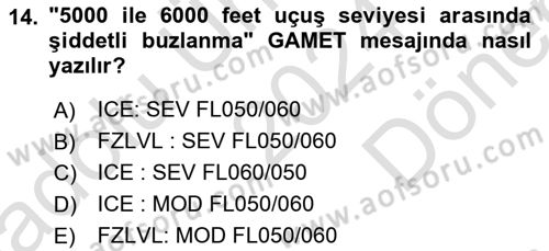 Meteoroloji Dersi 2024 - 2025 Yılı (Final) Dönem Sonu Sınav Soruları 14. Soru