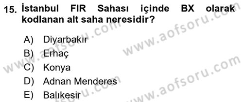 Meteoroloji Dersi 2024 - 2025 Yılı Yaz Okulu Sınav Soruları 15. Soru