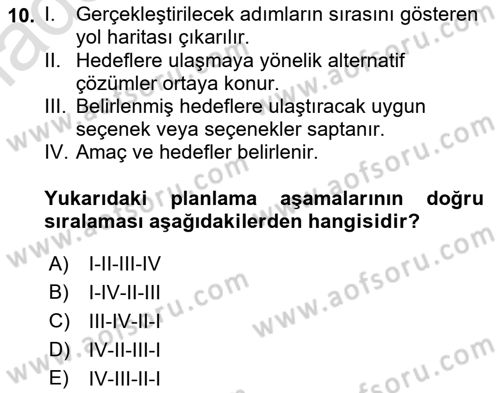 Havaalanı Sistemi Dersi Ara Sınavı Deneme Sınav Soruları 10. Soru