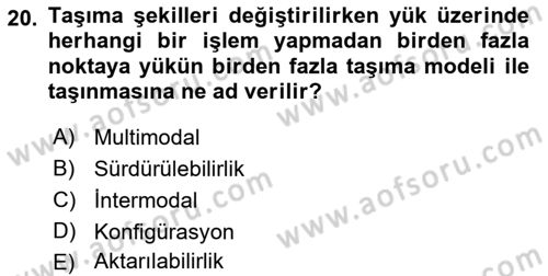 Havaalanı Sistemi Dersi 2017 - 2018 Yılı (Vize) Ara Sınavı 20. Soru