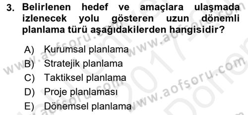 Havaalanı Sistemi Dersi 2017 - 2018 Yılı (Final) Dönem Sonu Sınav Soruları 3. Soru