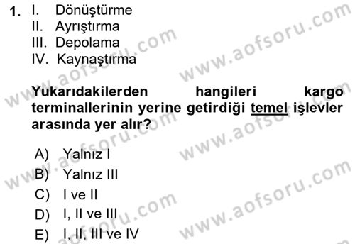 Havaalanı Sistemi Dersi 2018 - 2019 Yılı 3 Ders Sınav Soruları 1. Soru
