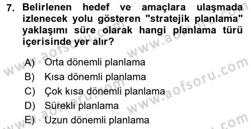 Havaalanı Sistemi Dersi 2018 - 2019 Yılı (Vize) Ara Sınav Soruları 7. Soru