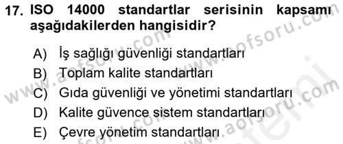Havaalanı Sistemi Dersi 2018 - 2019 Yılı (Final) Dönem Sonu Sınav Soruları 17. Soru