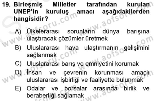 Havaalanı Sistemi Dersi 2018 - 2019 Yılı (Final) Dönem Sonu Sınav Soruları 19. Soru