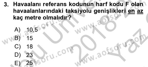 Havaalanı Sistemi Dersi 2018 - 2019 Yılı Yaz Okulu Sınav Soruları 3. Soru