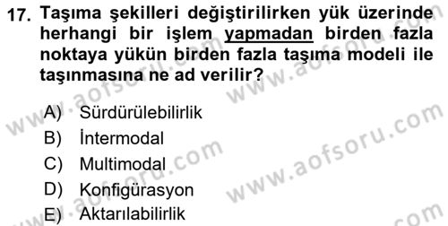 Havaalanı Sistemi Dersi 2019 - 2020 Yılı (Vize) Ara Sınav Soruları 17. Soru