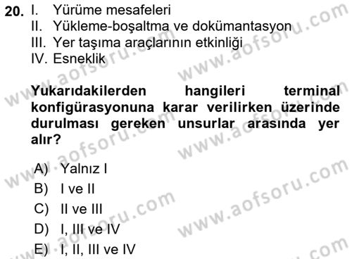 Havaalanı Sistemi Dersi 2019 - 2020 Yılı (Vize) Ara Sınav Soruları 20. Soru